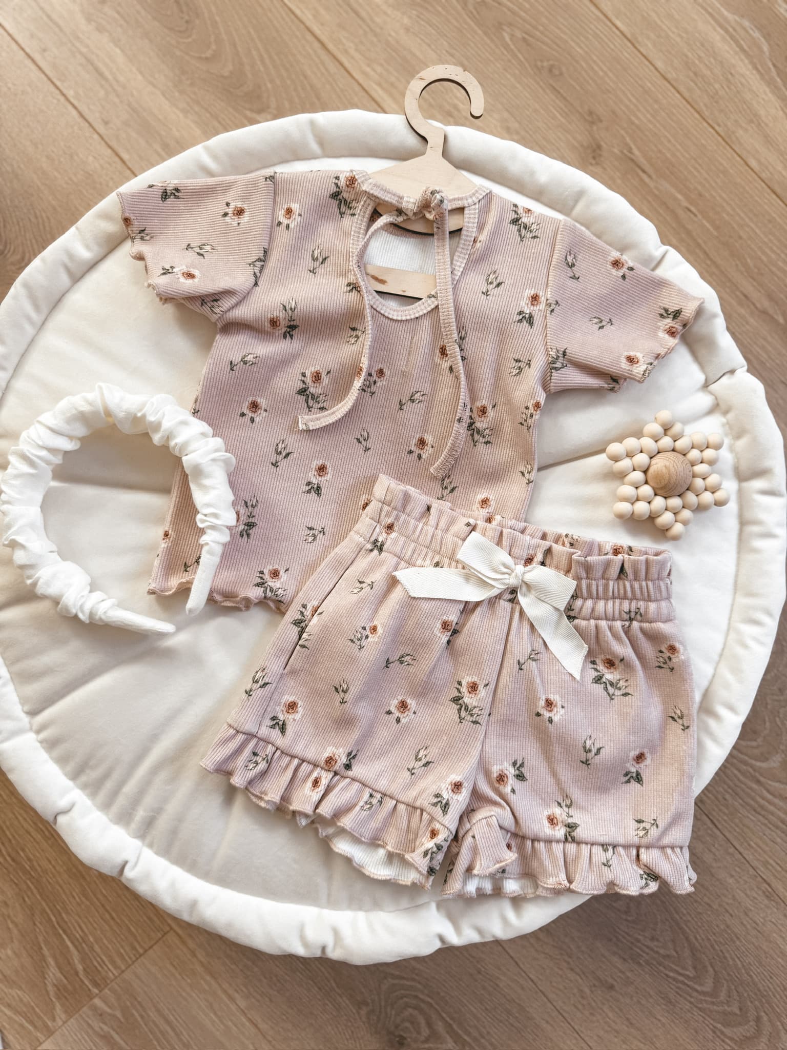 Komplet letni ROSES dusty pink