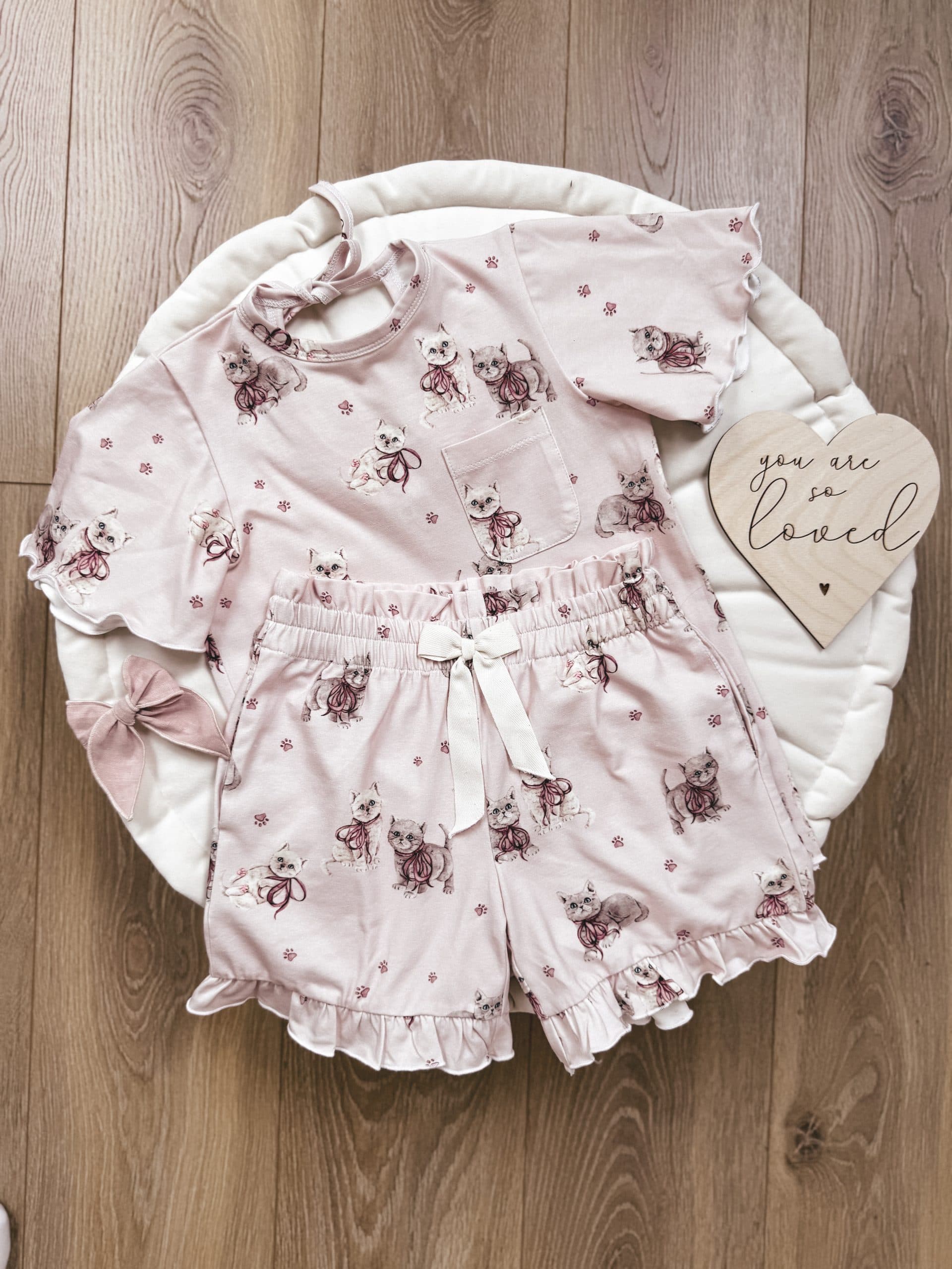 Komplet letni Kittens powder pink