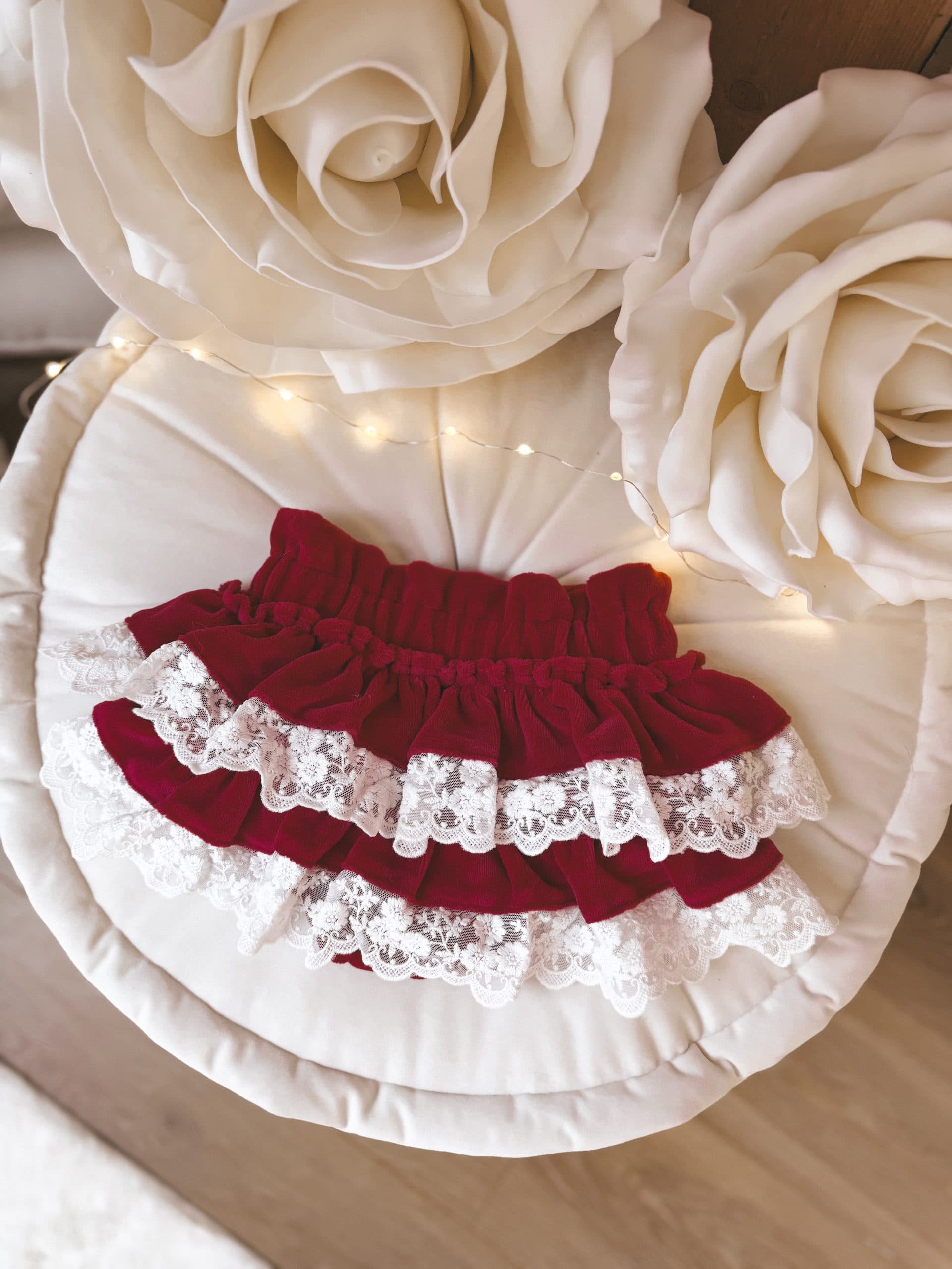 Eleganckie bloomersy welurowe Bordo